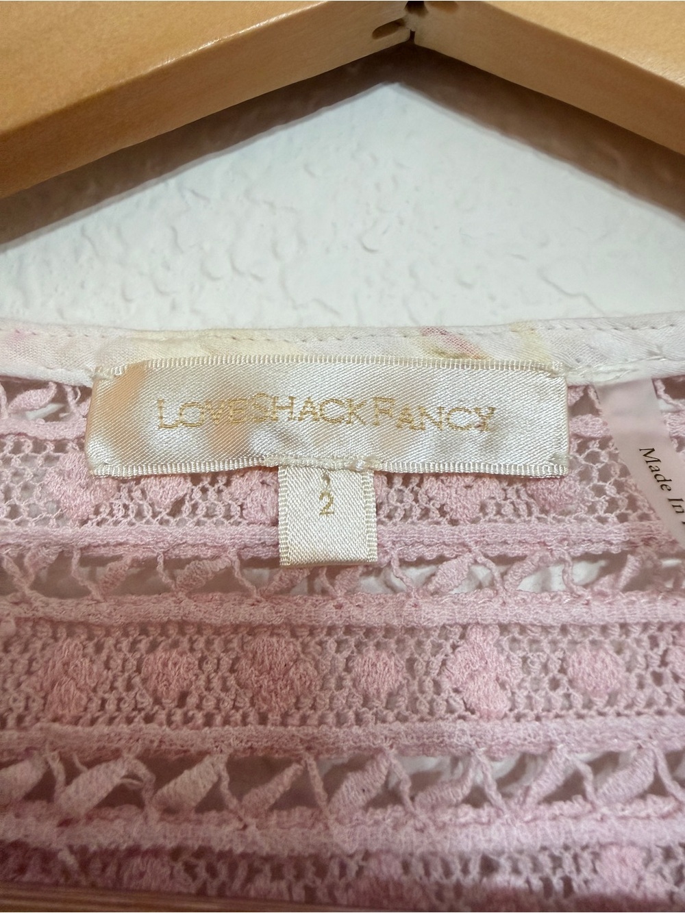 LoveShackFancy Pink Floral Lace Trim Maxi Dress size 2 - Picture 6 of 14